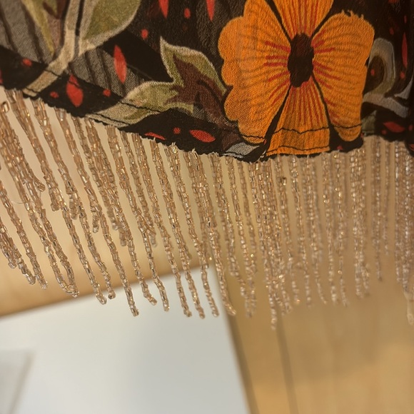 Verb by Pallavi  Singhee Vibrant floral dress with beaded sleeves. 100% viscose - Picture 2 of 6